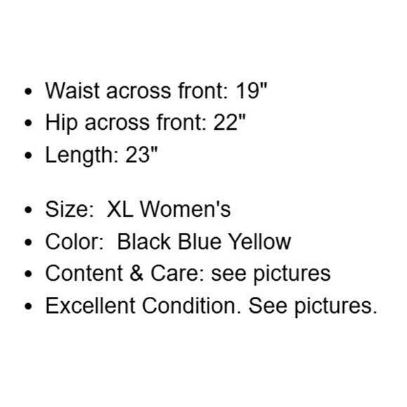 J Jill Wearever Skirt Womens XL Black Blue Yellow Stretch Knit Elastic Waist - Picture 4 of 9